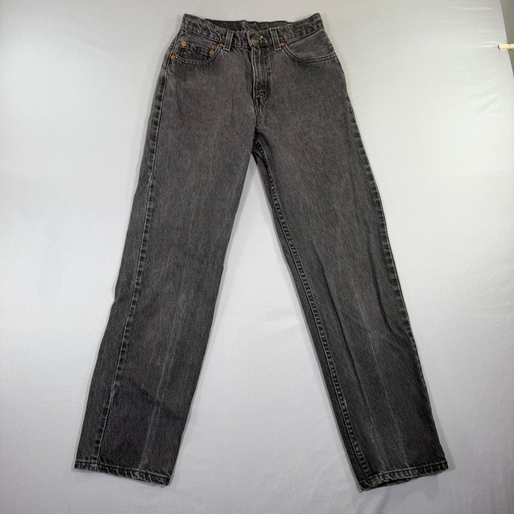 Levis Jeans Womens 25 Grey Straight Leg High Rise Denim Vintage Style 501 505